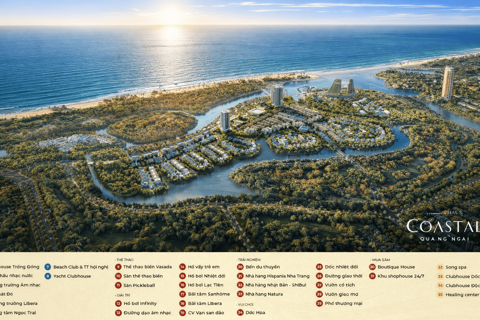 Khu đô thị Coastal Quảng Ngãi được quy hoạch tiện ích bài bản, mang đến môi trường sống lý tưởng cho cư dân tương lai.